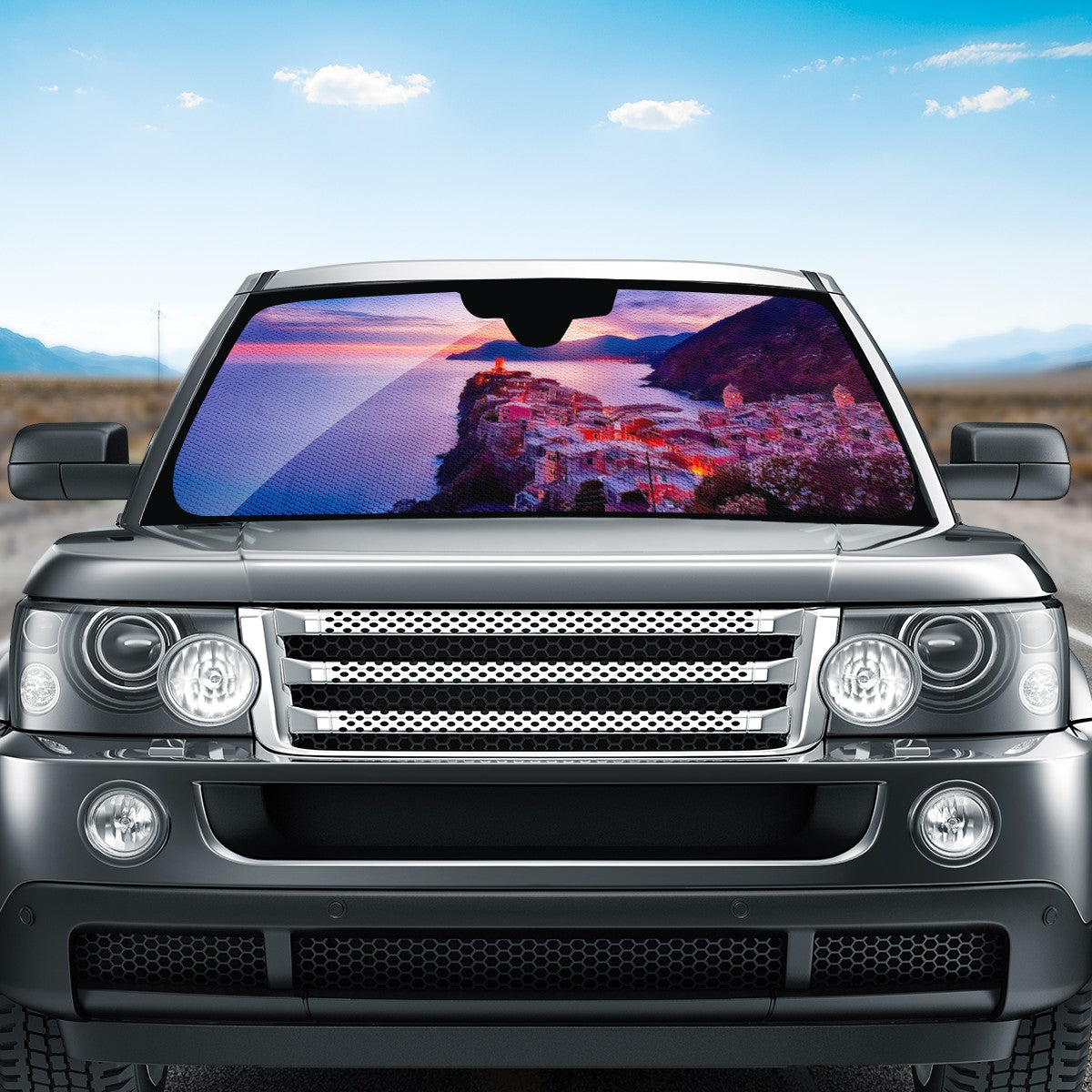 The Setting Sun &amp; The Sea Custom Car Windshield Sun Shade