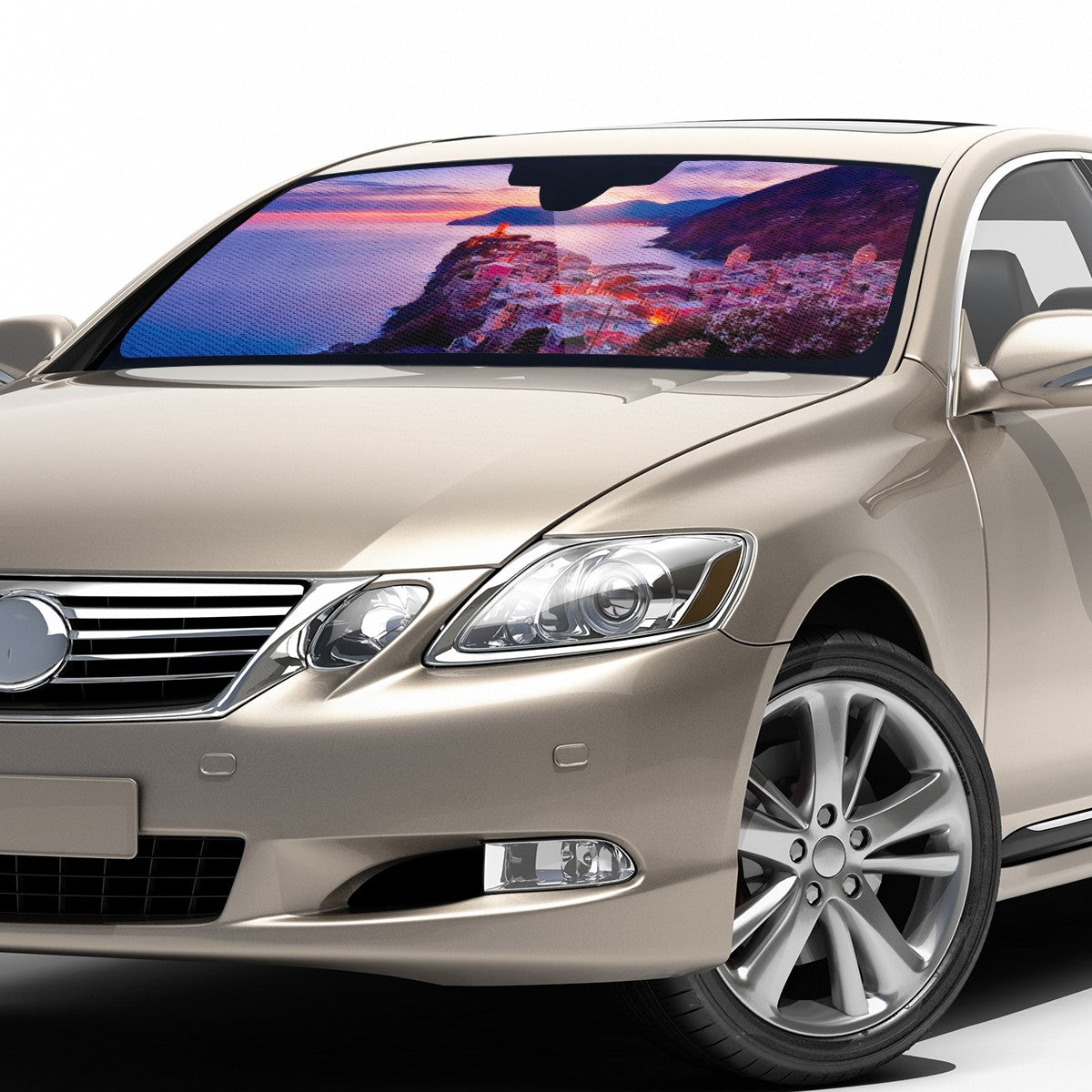 The Setting Sun &amp; The Sea Custom Car Windshield Sun Shade