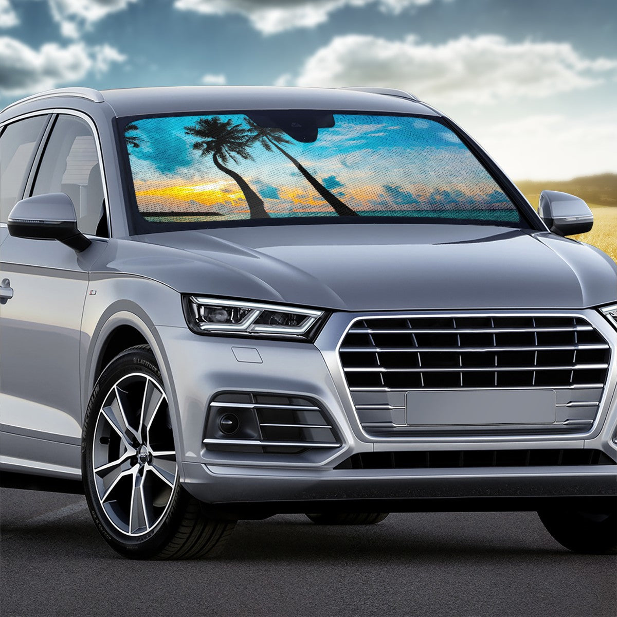 The Setting Sun &amp; The Sea Custom Car Windshield Sun Shade