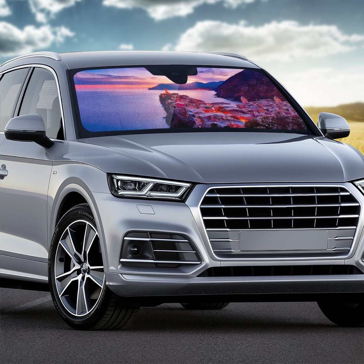 The Setting Sun &amp; The Sea Custom Car Windshield Sun Shade