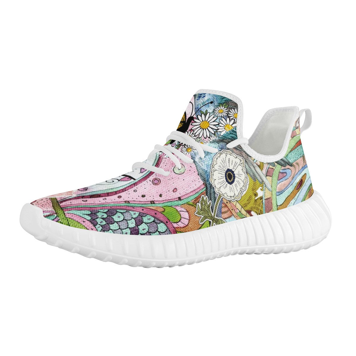 Flower Custom Yeezy Walking Shoes