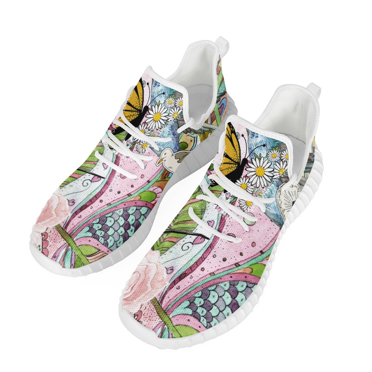 Flower Custom Yeezy Walking Shoes