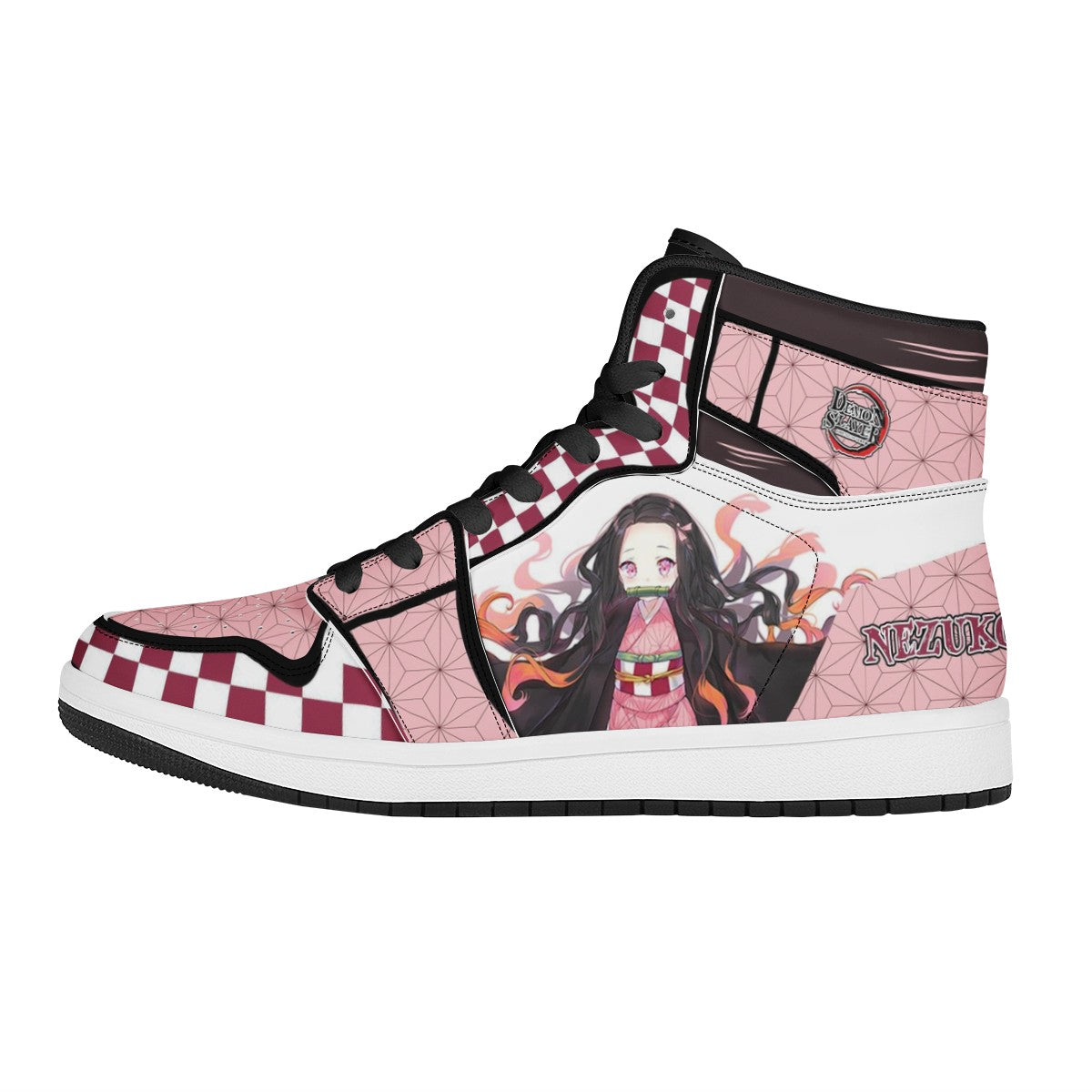Nezuko Kamado Black High Top Leather Sneakers