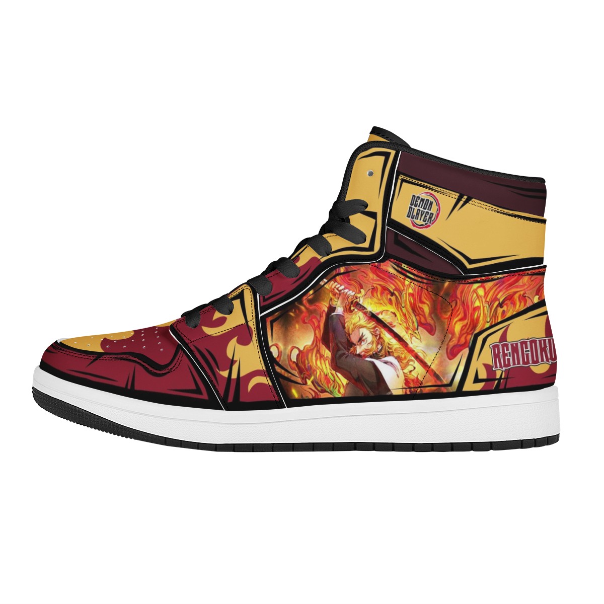 Kyojuro Rengoku Black High Top Leather Sneakers