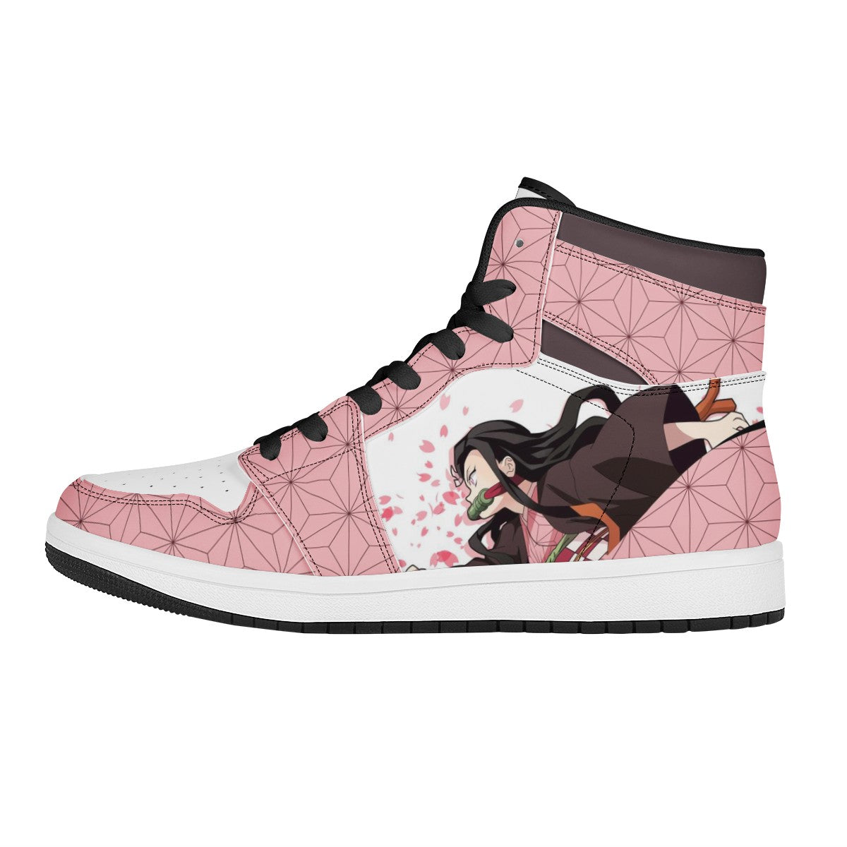 Nezuko Kamado Black High Top Leather Sneakers