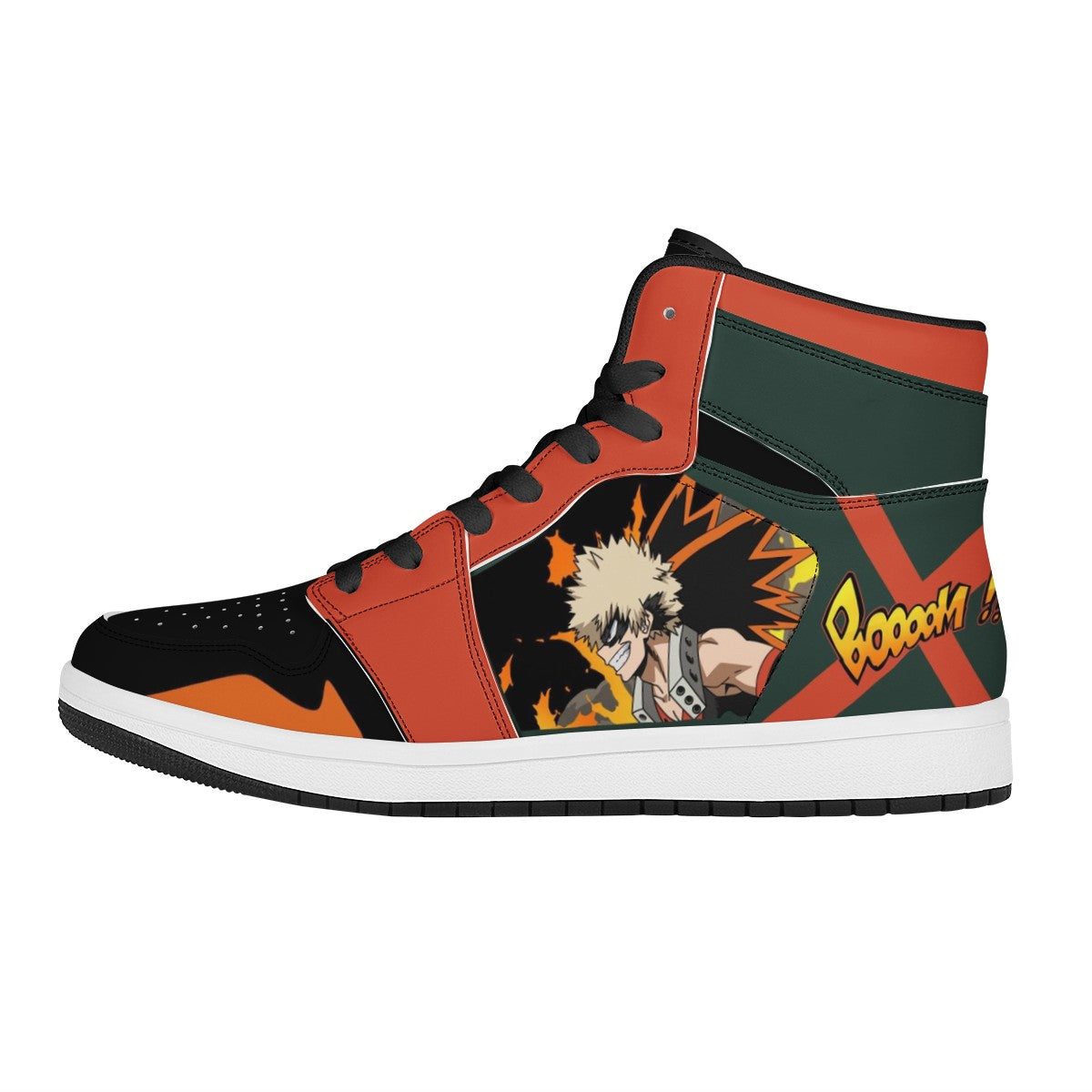 Katsuki Bakugo Black High Top Leather Sneakers
