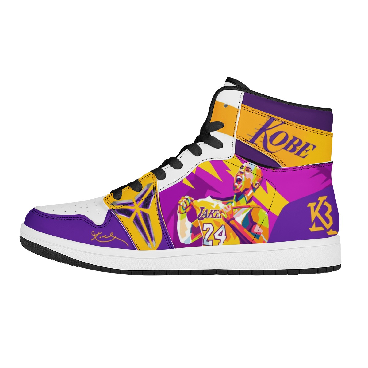 Kobe Black High Top Leather Sneakers