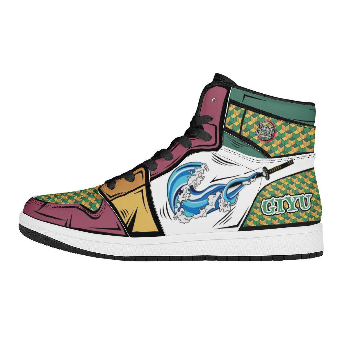 Giyu Tomioka Custom Nike Air Jordan 1 Leather Sneaker