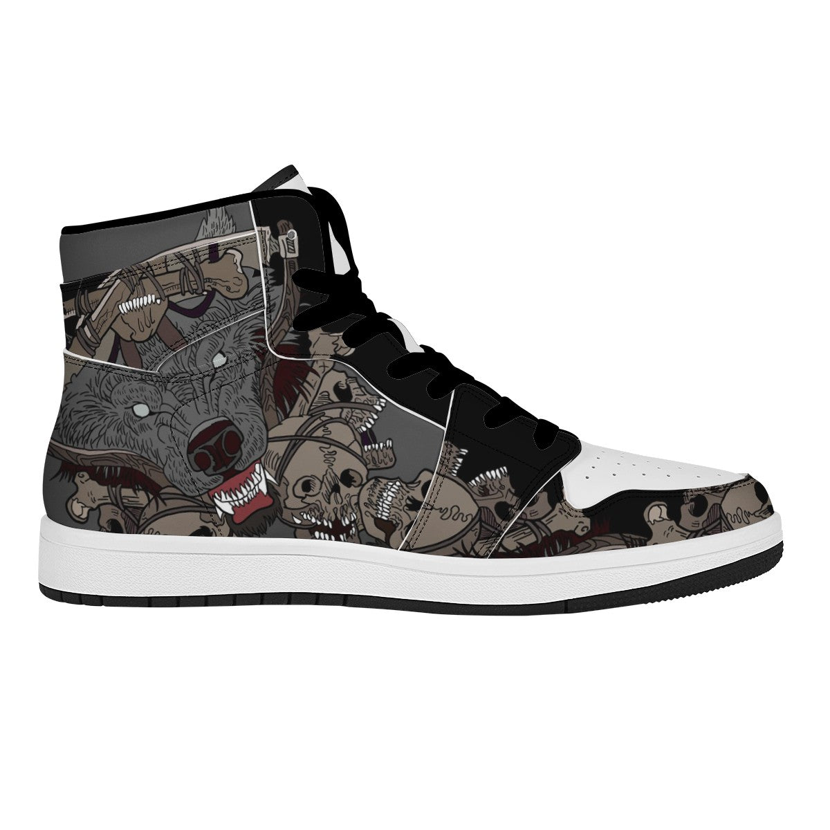 Animal Wolf High Top Leather Sneakers