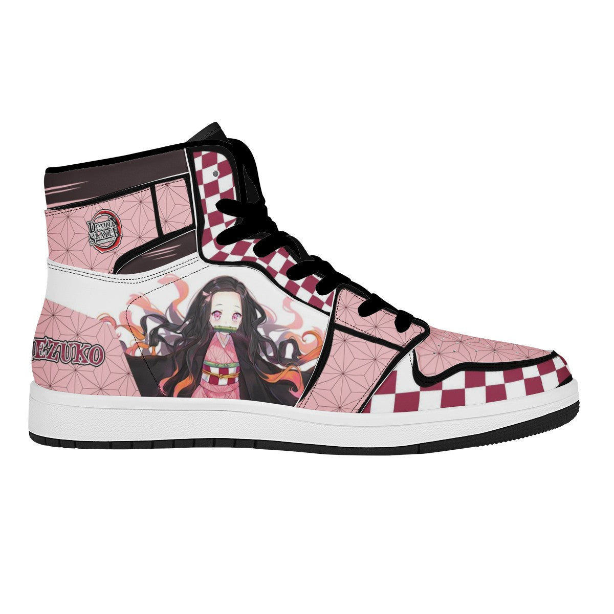 Nezuko Kamado Black High Top Leather Sneakers