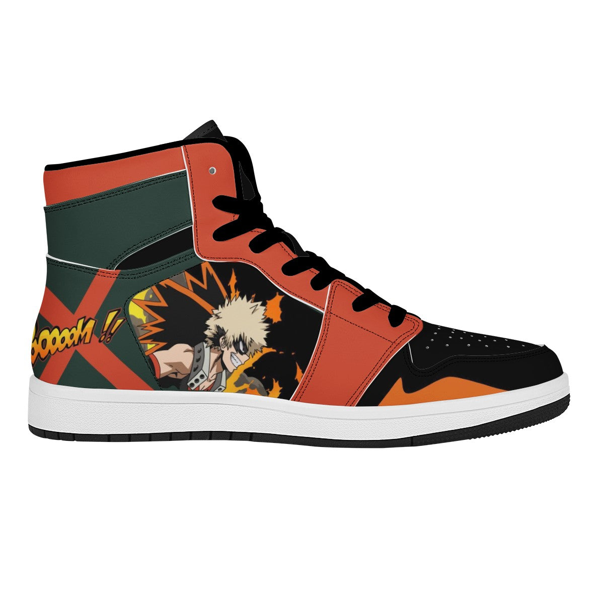 Katsuki Bakugo Black High Top Leather Sneakers