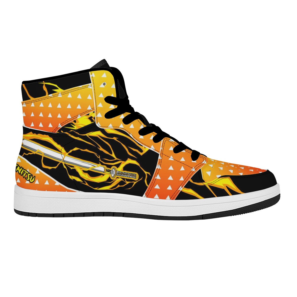 Zenitsu Agatsuma Black High Top Leather Sneakers