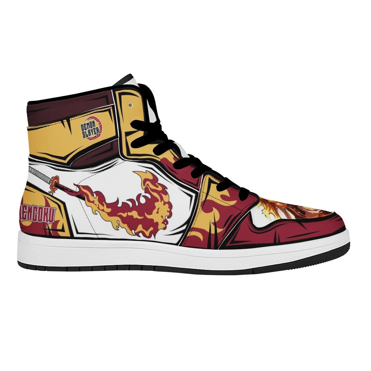 Kyojuro Rengoku Black High Top Leather Sneakers