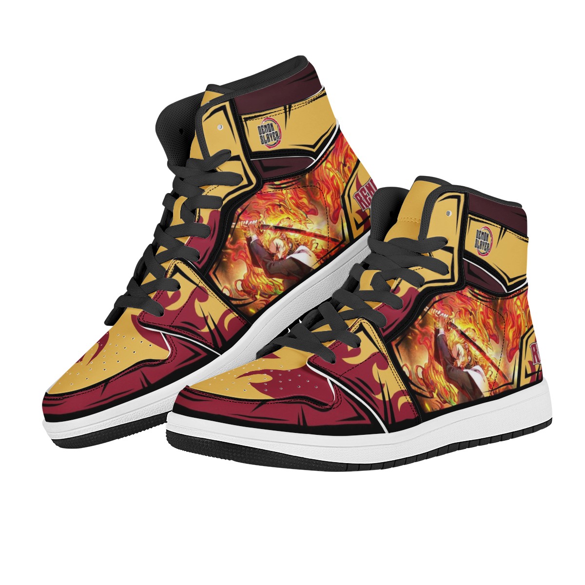 Kyojuro Rengoku Black High Top Leather Sneakers