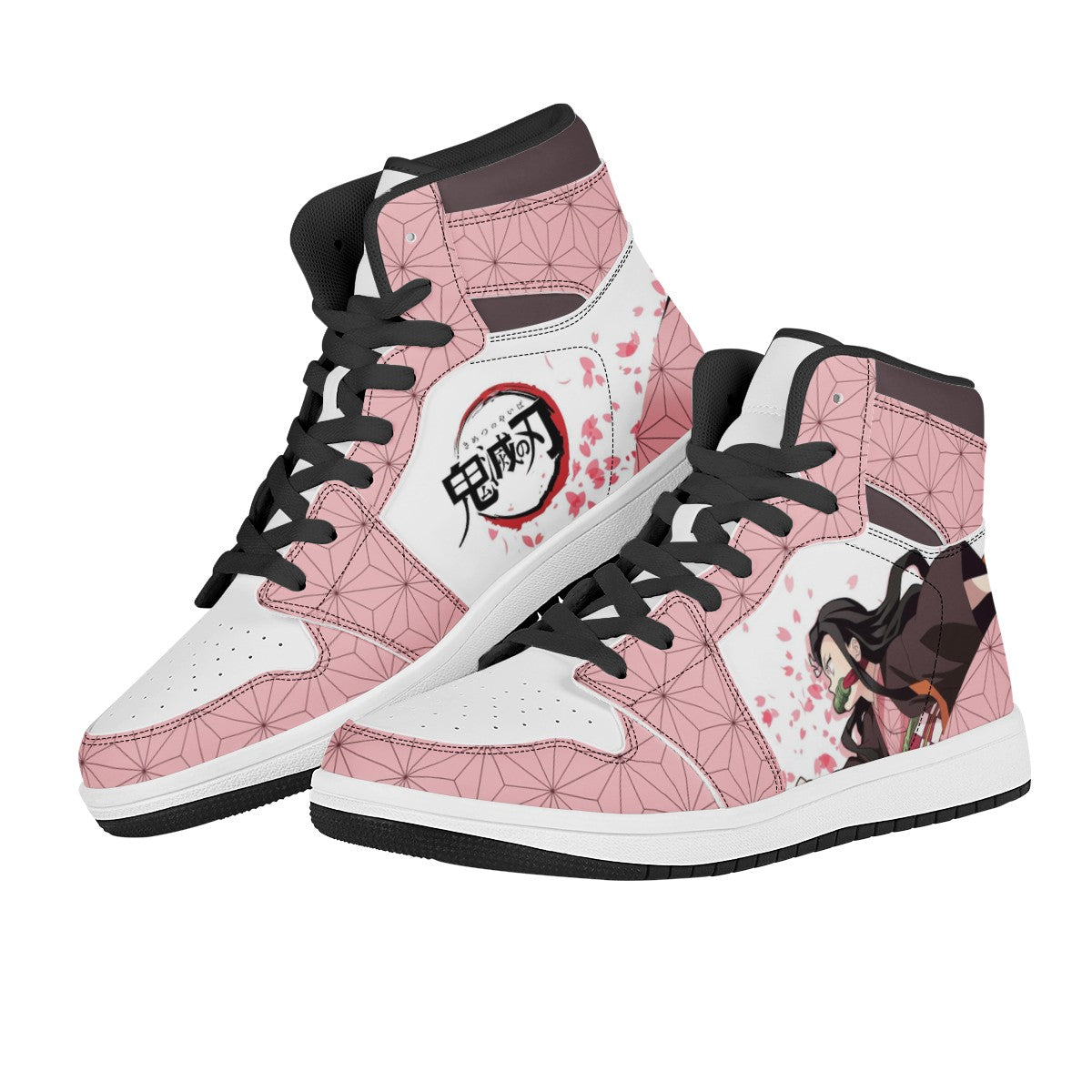Nezuko Kamado Black High Top Leather Sneakers