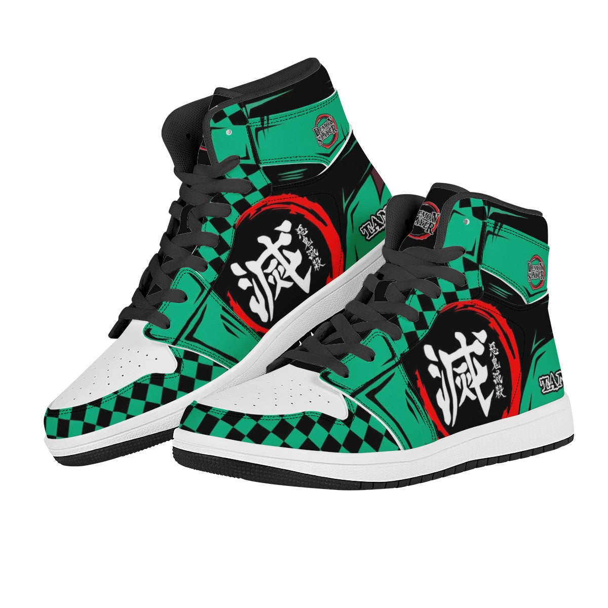 Tanjiro Kamado Black High Top Leather Sneakers