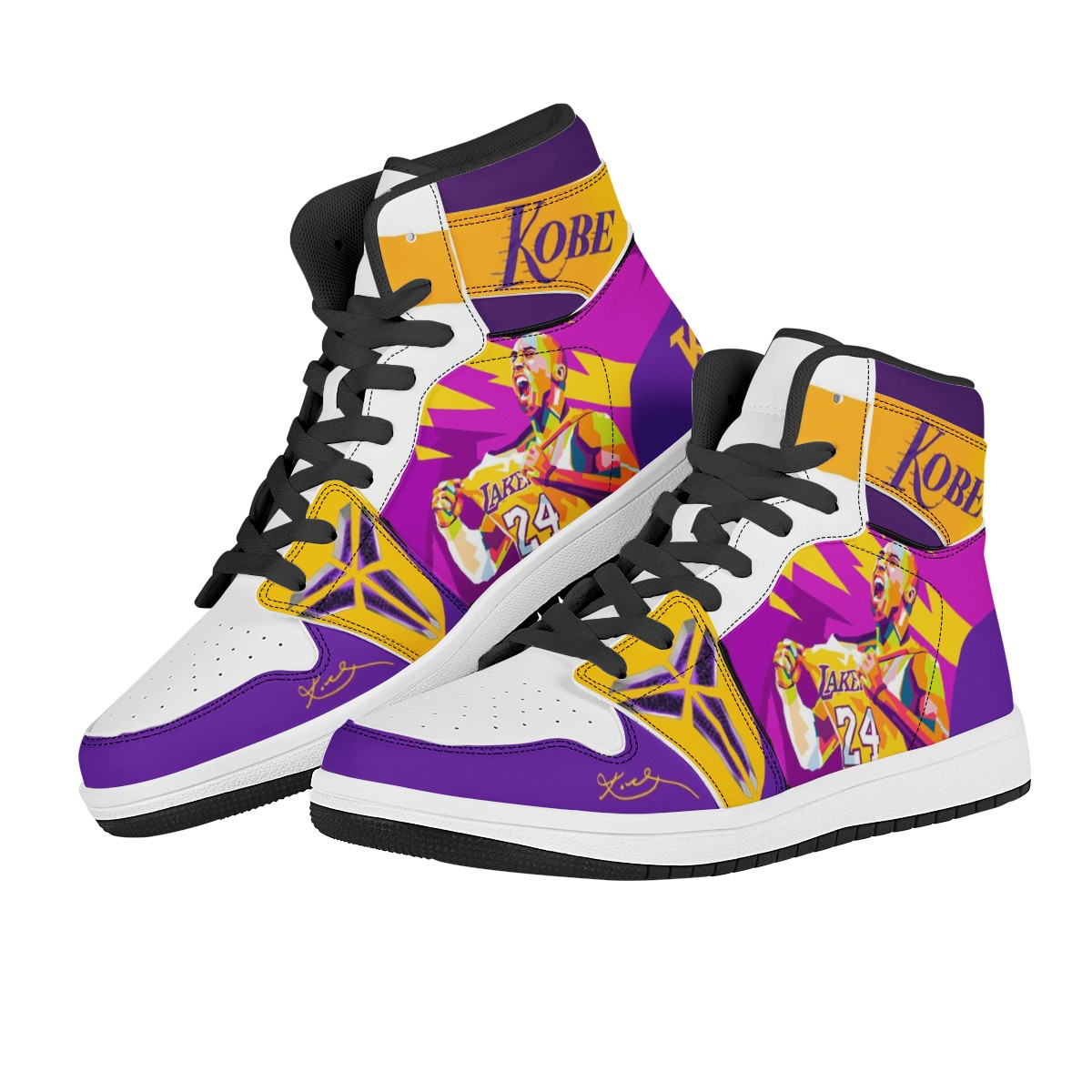 Kobe Black High Top Leather Sneakers