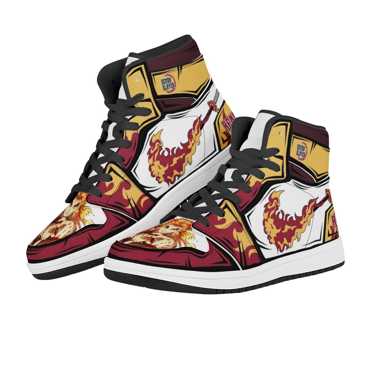 Kyojuro Rengoku Black High Top Leather Sneakers