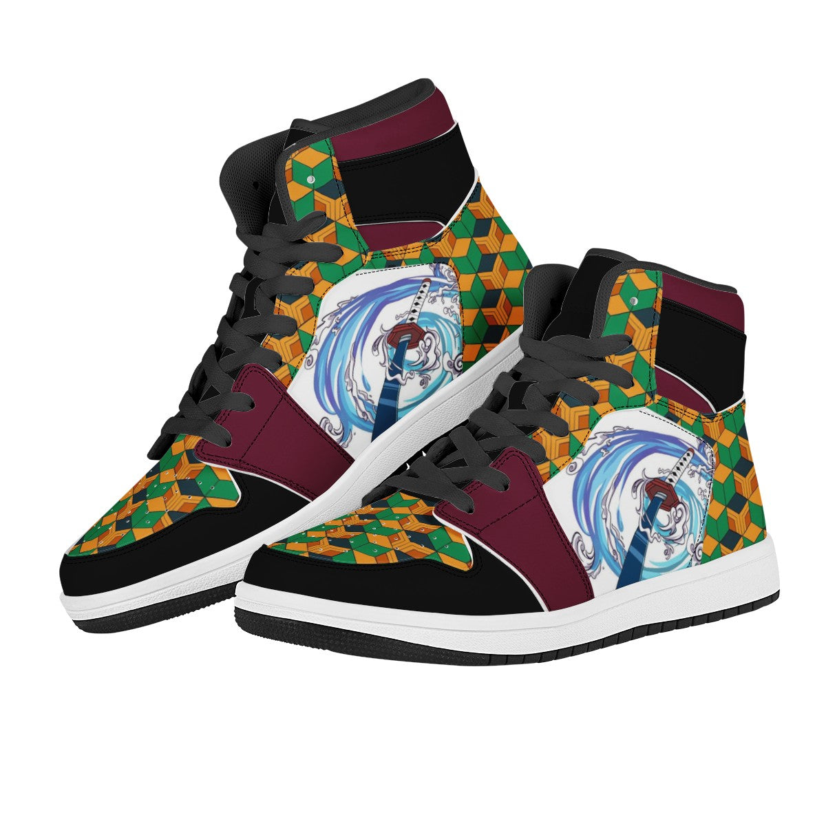 Giyu Tomioka Custom Nike Air Jordan 1 Leather Sneaker