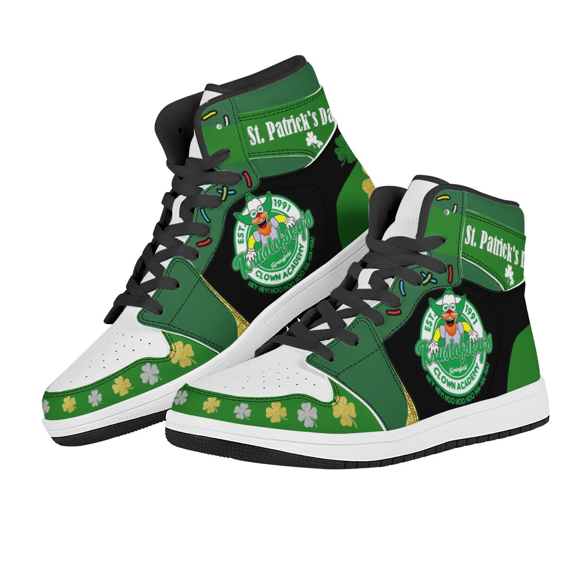 St. Patrick&#39;s Day Custom Nike Air Jordan 1 Leather Sneaker
