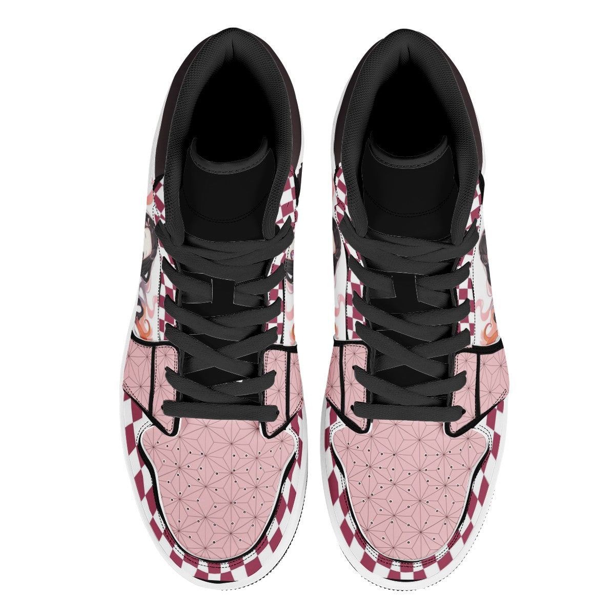 Nezuko Kamado Black High Top Leather Sneakers