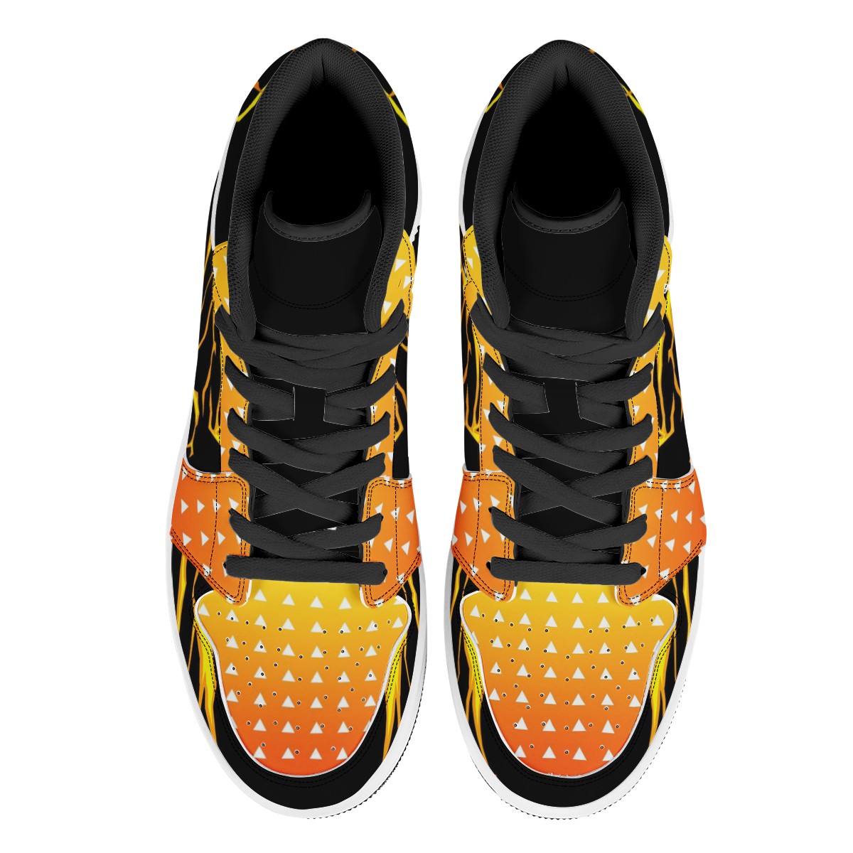 Zenitsu Agatsuma Black High Top Leather Sneakers