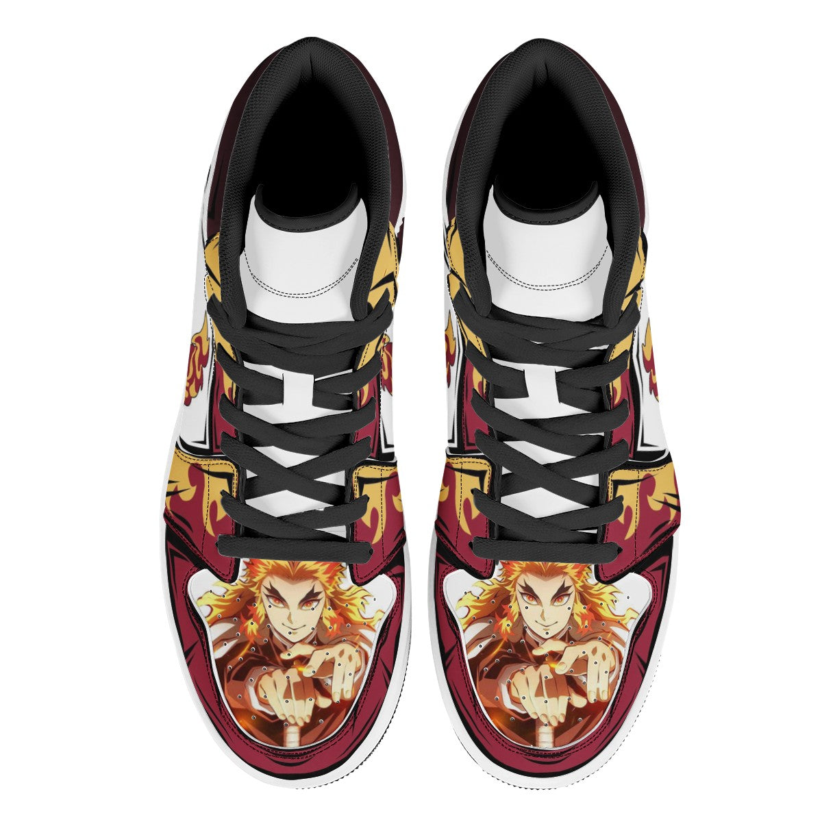 Kyojuro Rengoku Black High Top Leather Sneakers