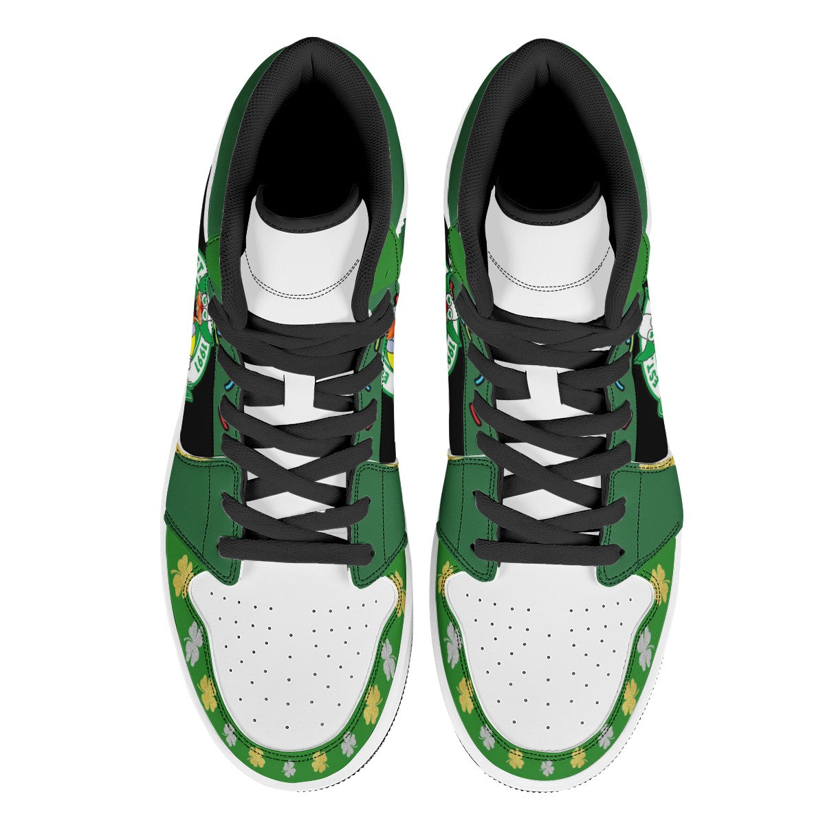 St. Patrick&#39;s Day Custom Nike Air Jordan 1 Leather Sneaker
