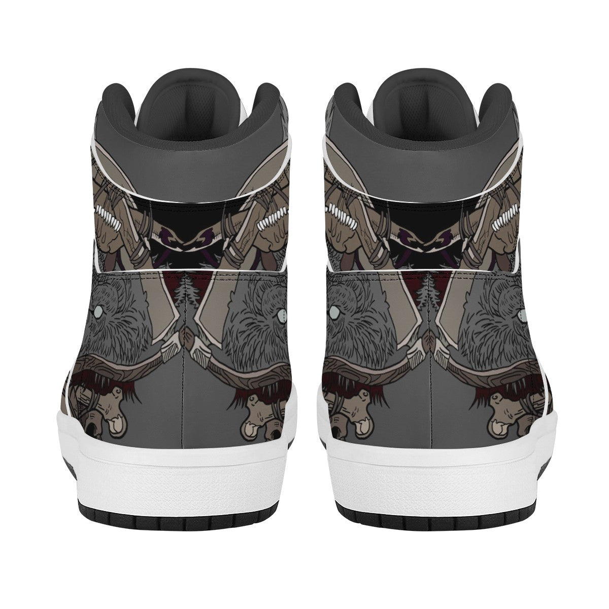 Animal Wolf High Top Leather Sneakers