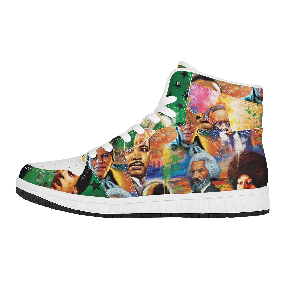 black lives matter High Top Leather Sneakers