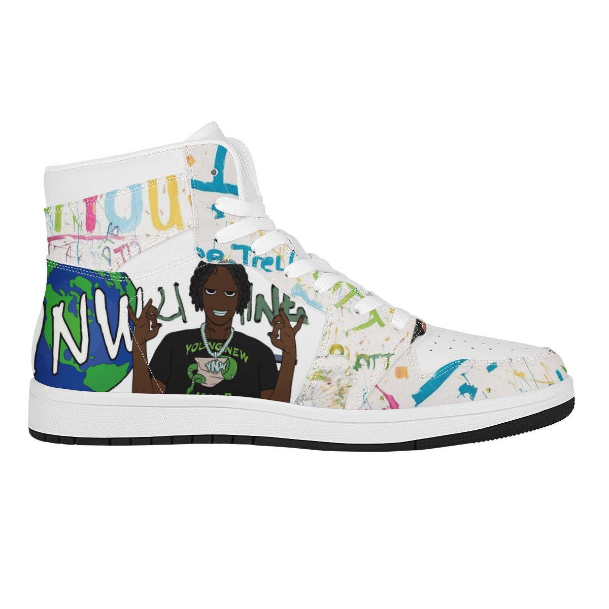 Ynw Melly Custom Nike Air Jordan 1 Leather Sneaker