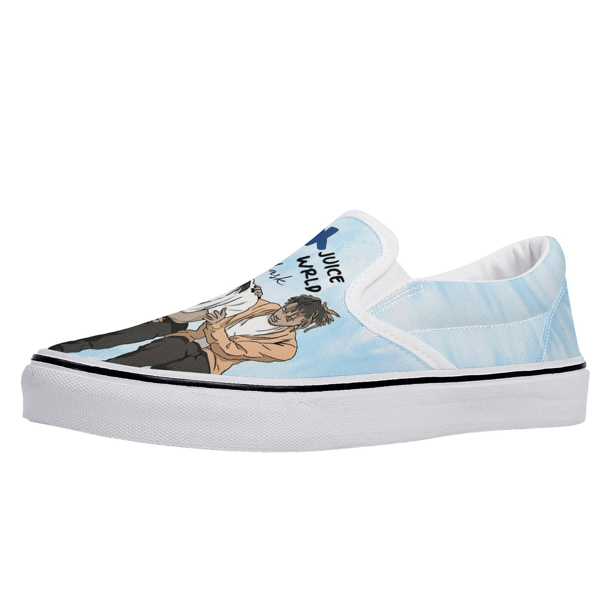 Juice Wrld &amp; Lil Peep &amp; XXXTentacion &amp; Ski Mask the Slump God Custom Vans Slip On Shoes