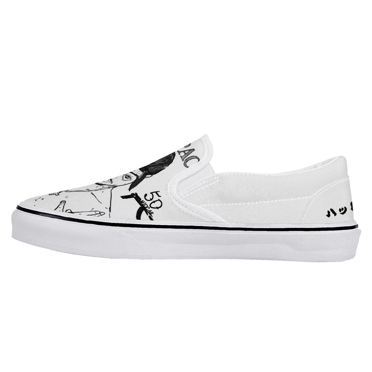 Tupac Shakur Custom Vans Slip On Shoes