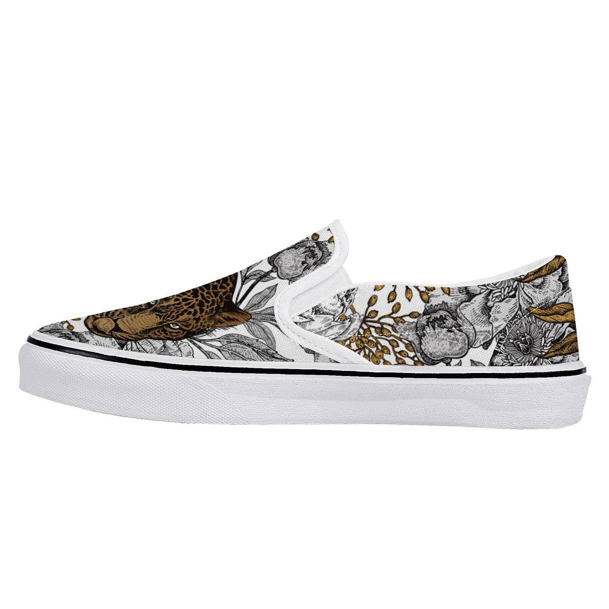 Cheetah Custom Vans Slip On Shoes