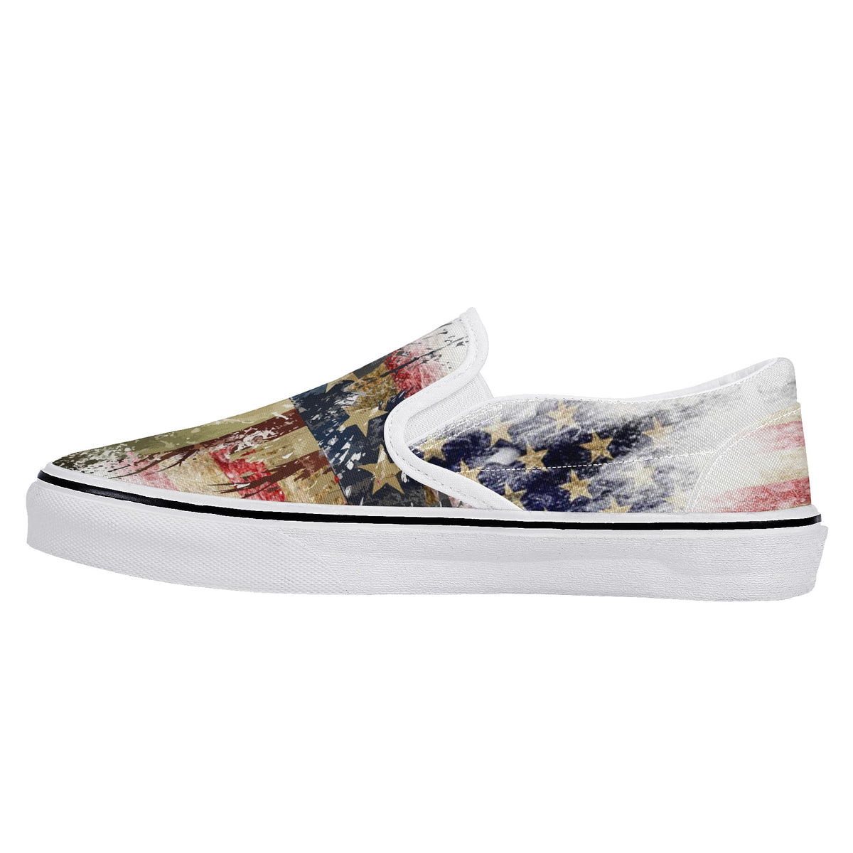 American Flag Custom Vans Slip On Shoes