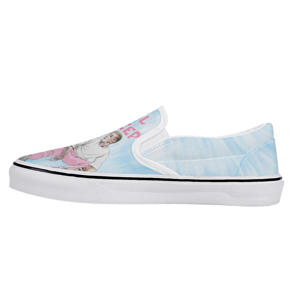 Juice Wrld &amp; Lil Peep &amp; XXXTentacion &amp; Ski Mask the Slump God Custom Vans Slip On Shoes