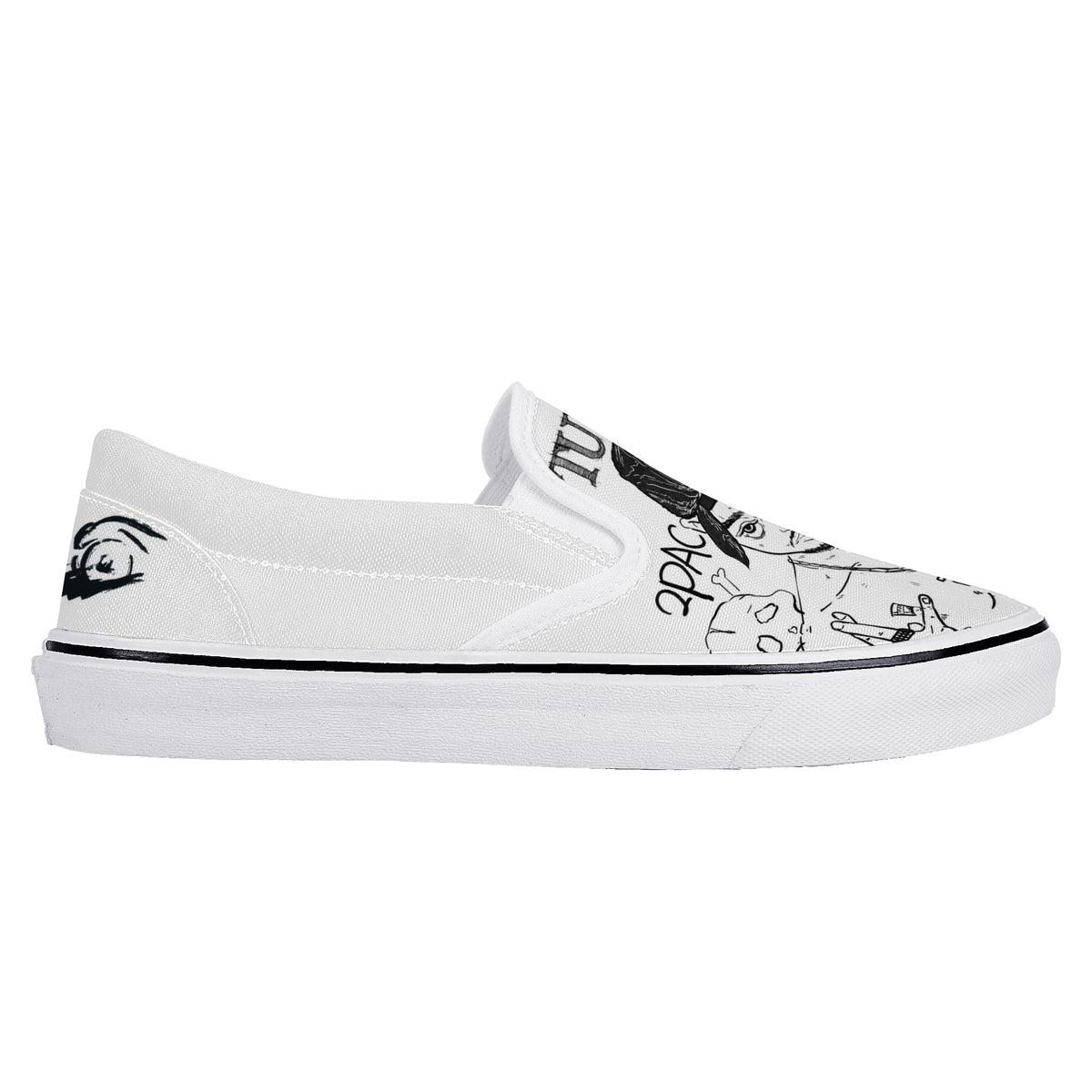 Tupac Shakur Custom Vans Slip On Shoes