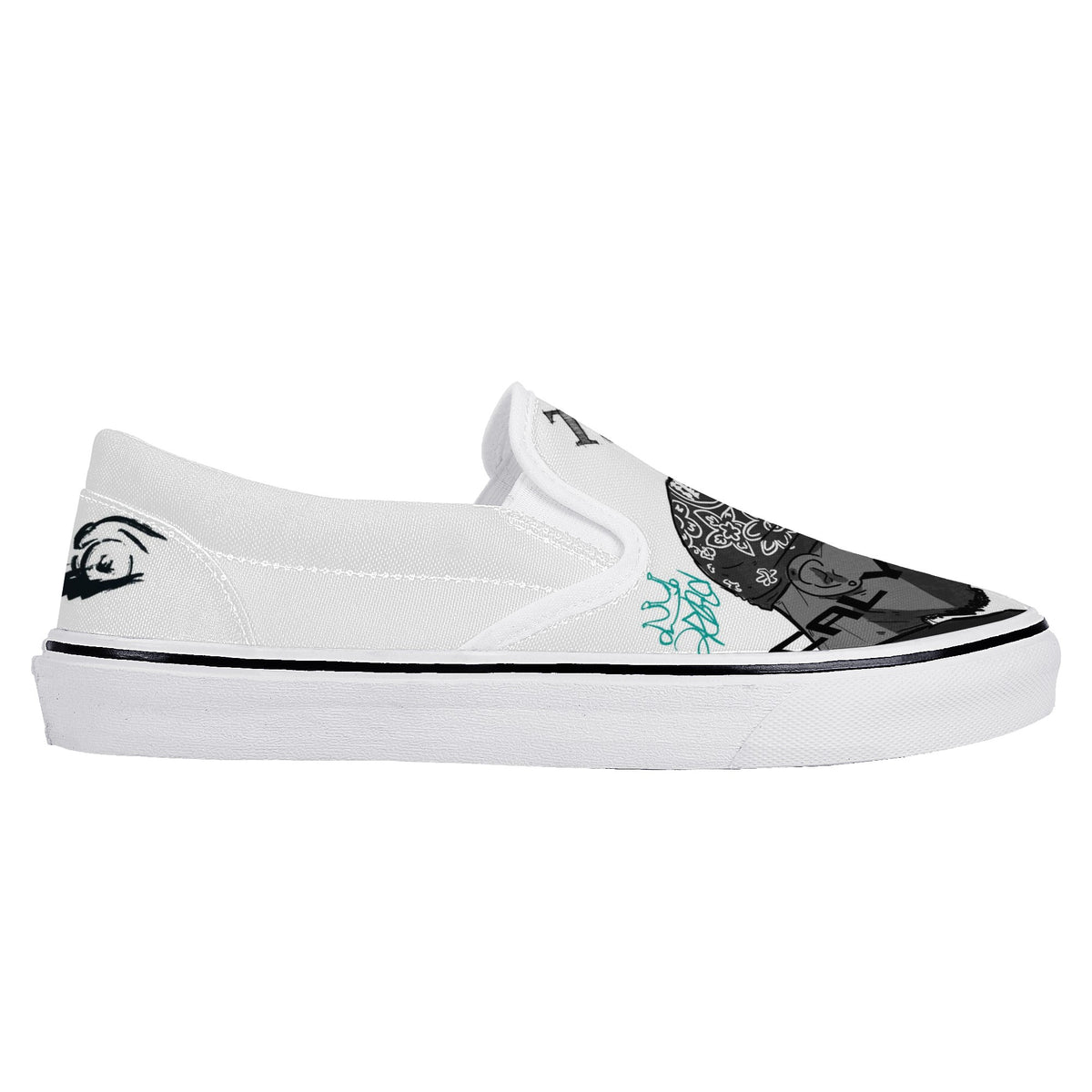 Tupac Shakur Custom Vans Slip On Shoes