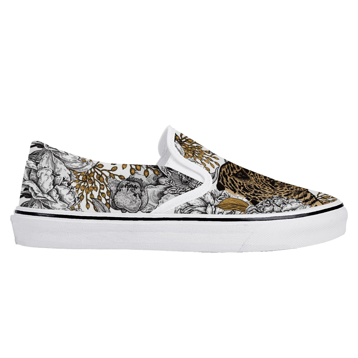 Cheetah Custom Vans Slip On Shoes