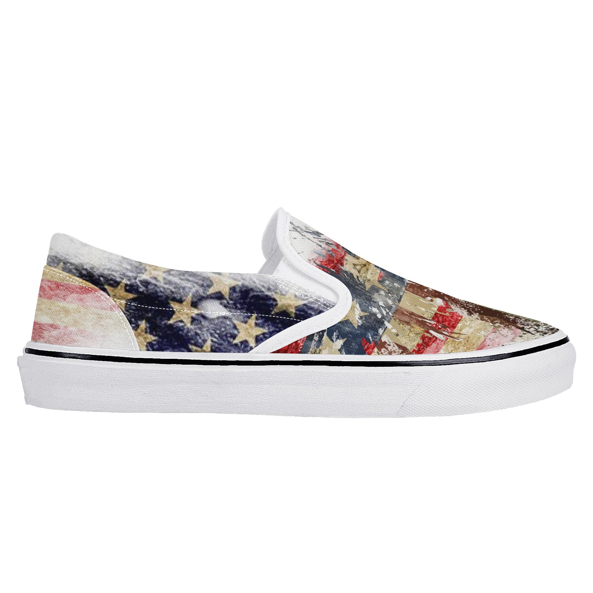 American Flag Custom Vans Slip On Shoes