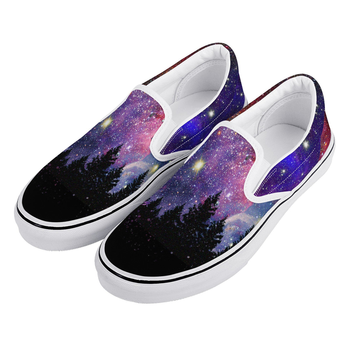 Galaxy Custom Vans Slip On Shoes