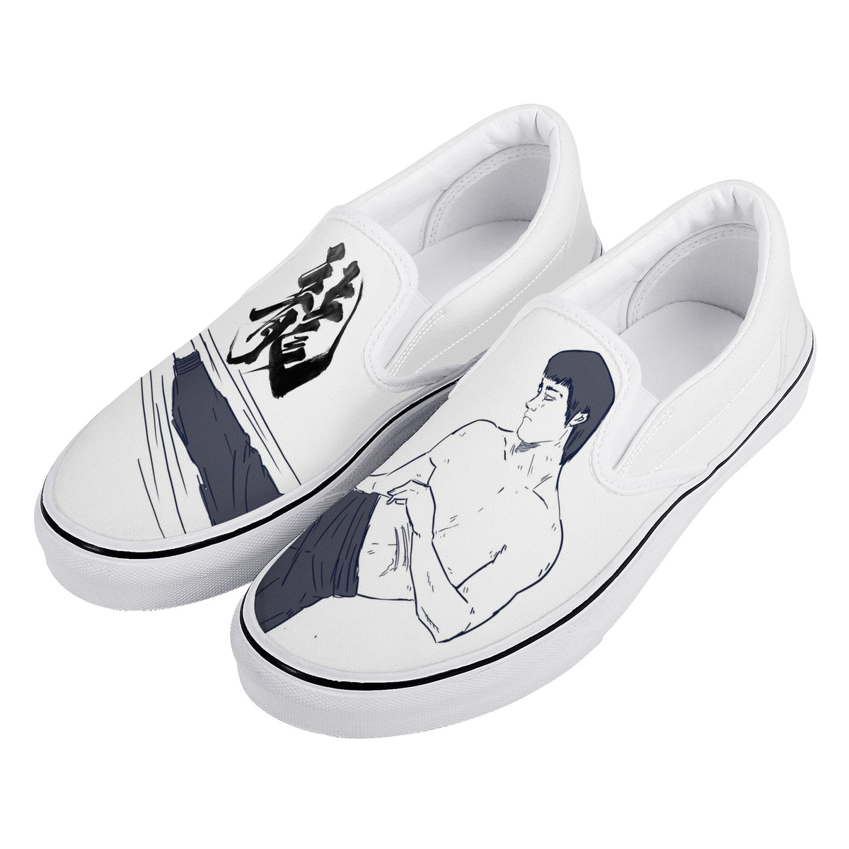 Bruce Lee Custom Vans Slip On Shoes