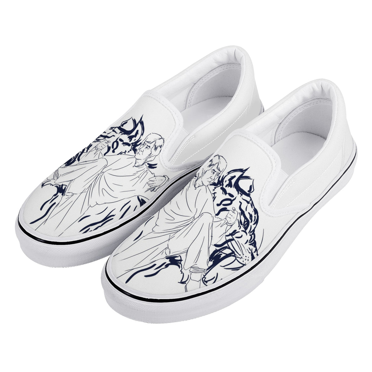 Jackie Chan Custom Vans Slip On Shoes