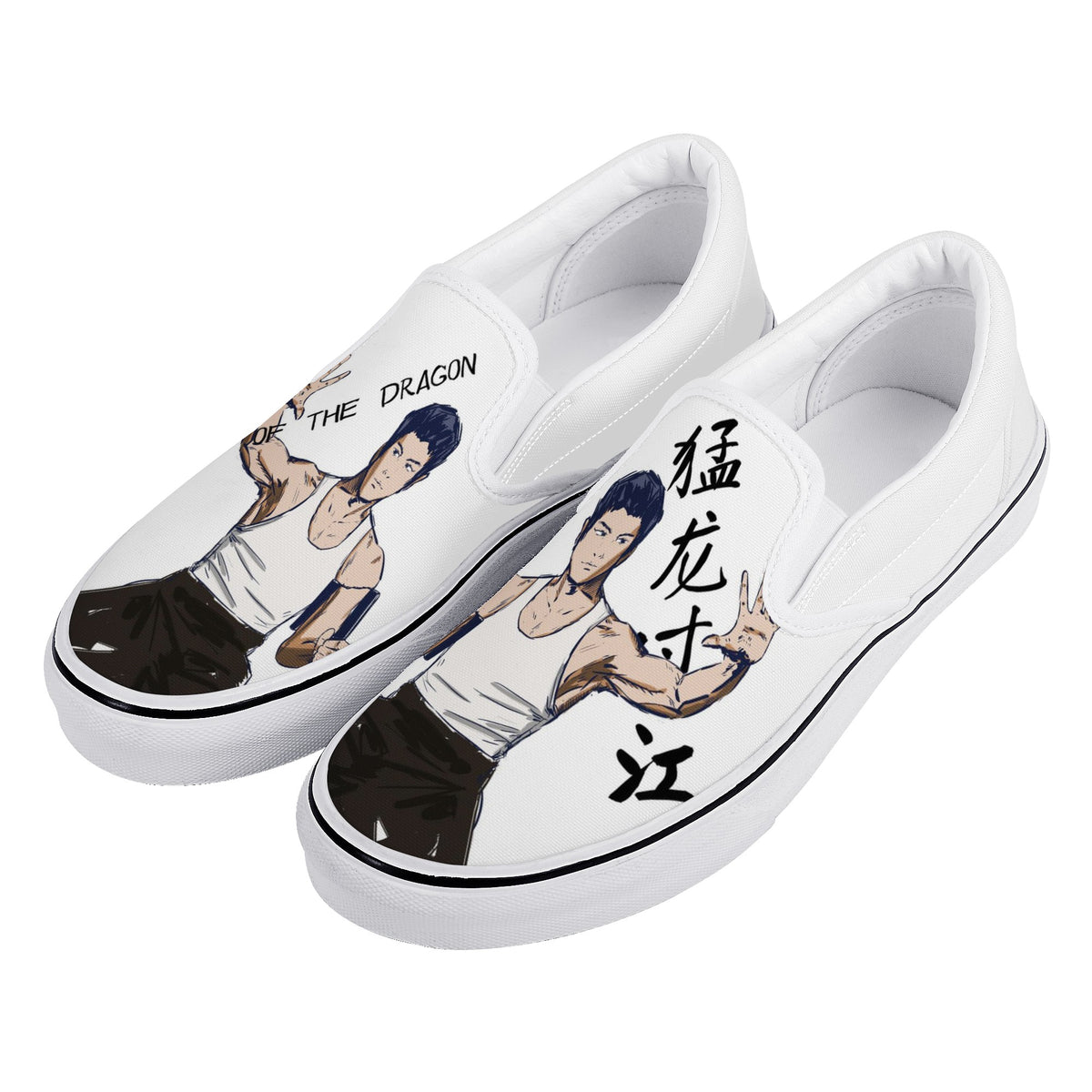 Bruce Lee Custom Vans Slip On Shoes