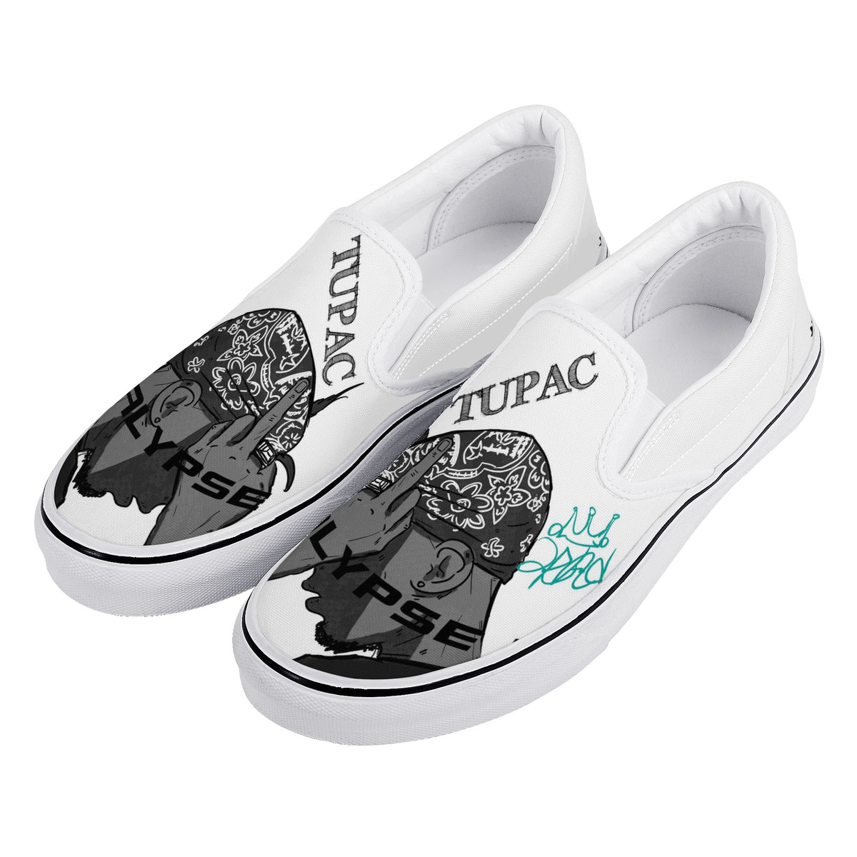 Tupac Shakur Custom Vans Slip On Shoes