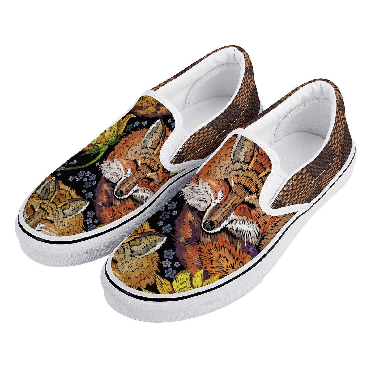 Fox Custom Vans Slip On Shoes