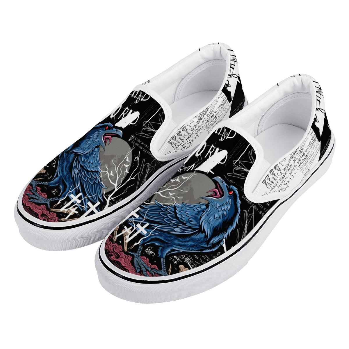 Eagle Custom Vans Slip On Shoes