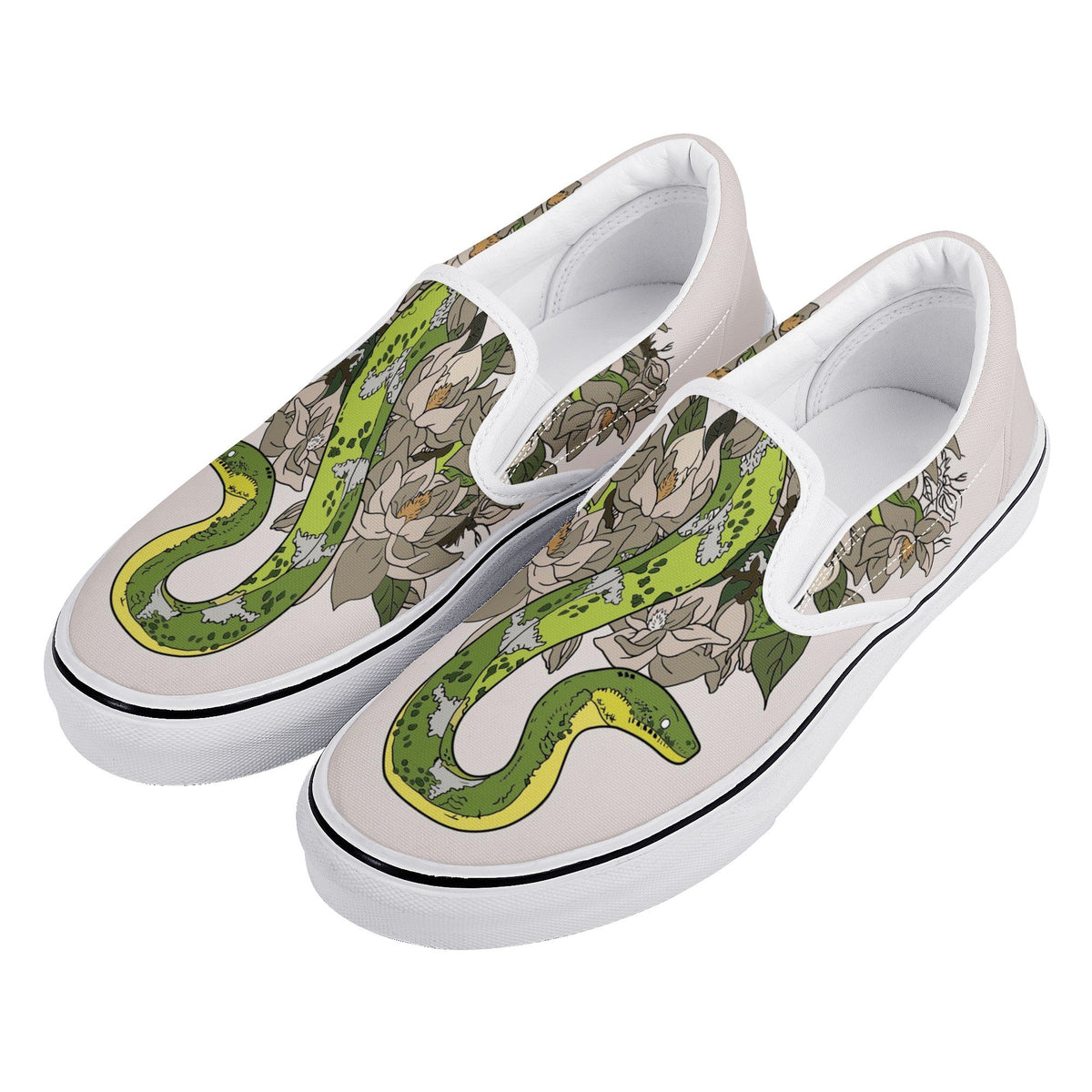 Animal Snake Custom Vans Slip On Shoes