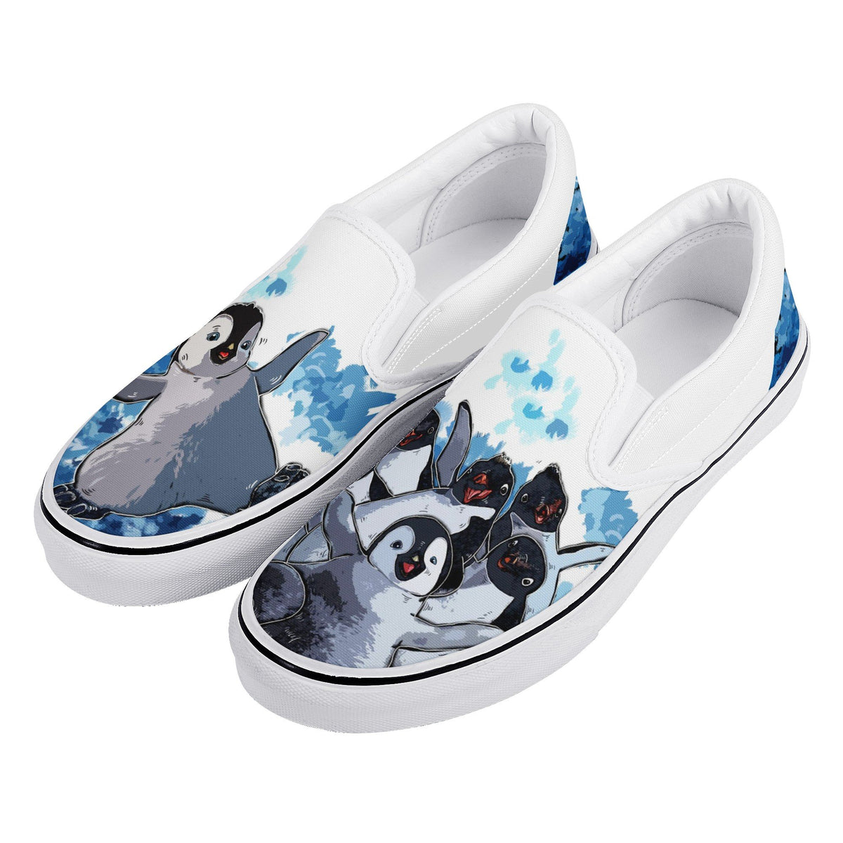 Penguin Island Custom Vans Slip On Shoes