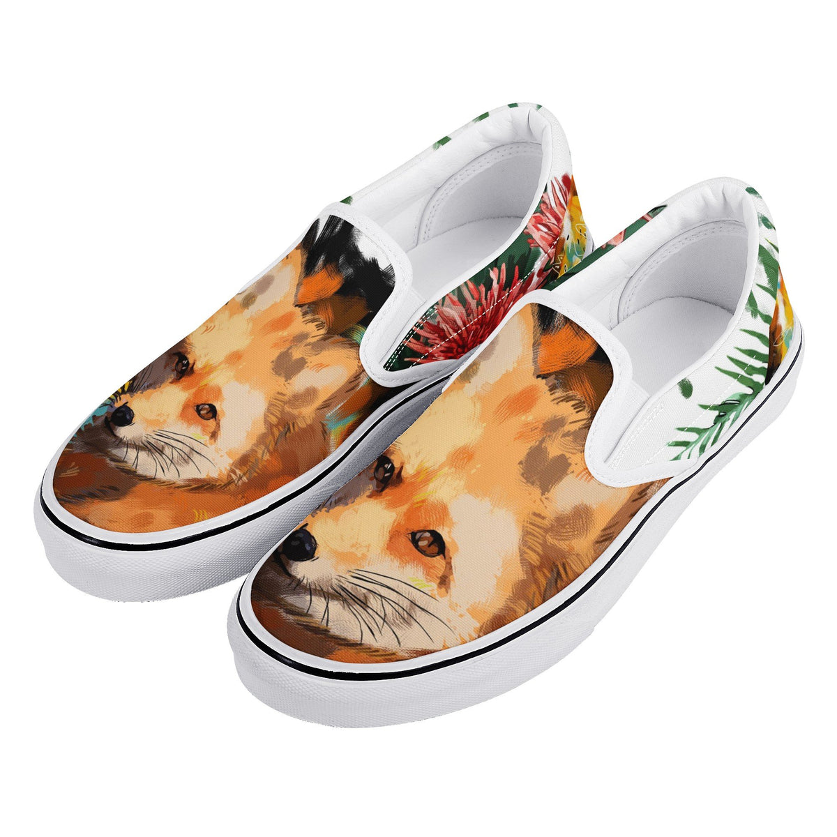 Fox Custom Vans Slip On Shoes
